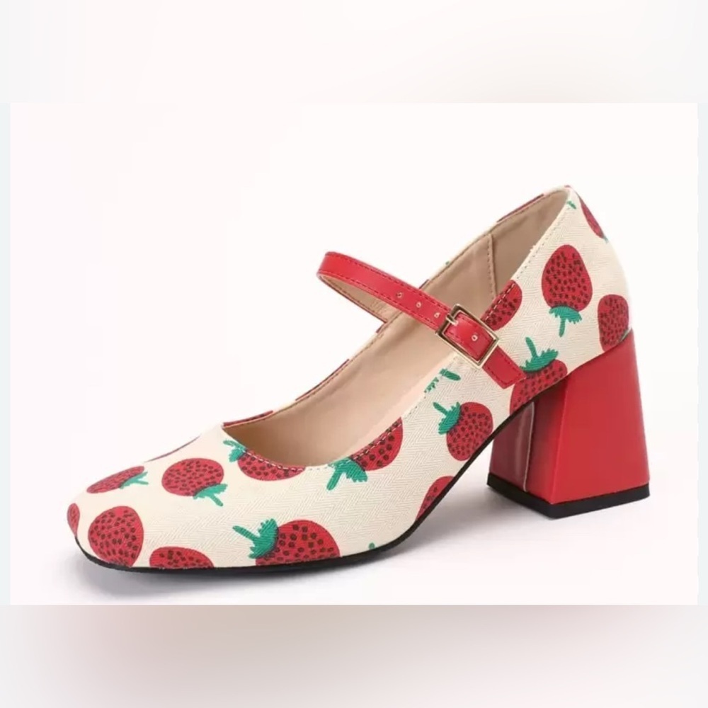 Women 4 Inches High Platform Mary Jane Shoes Chunky Block Heels Square Toe Shoes